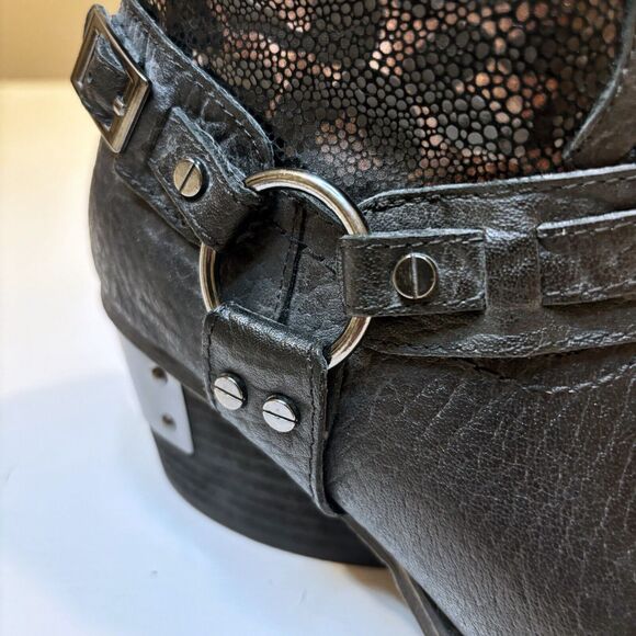 Vogue Screamo Black Leather Suede Back Zipper Women's Ankle Boots‎ Size 7 M - Picture 12 of 13